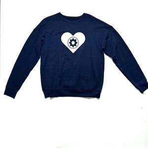 Club Pilates Women’s Navy Crewneck Pullover Sweatshirt Size Large Runs Small